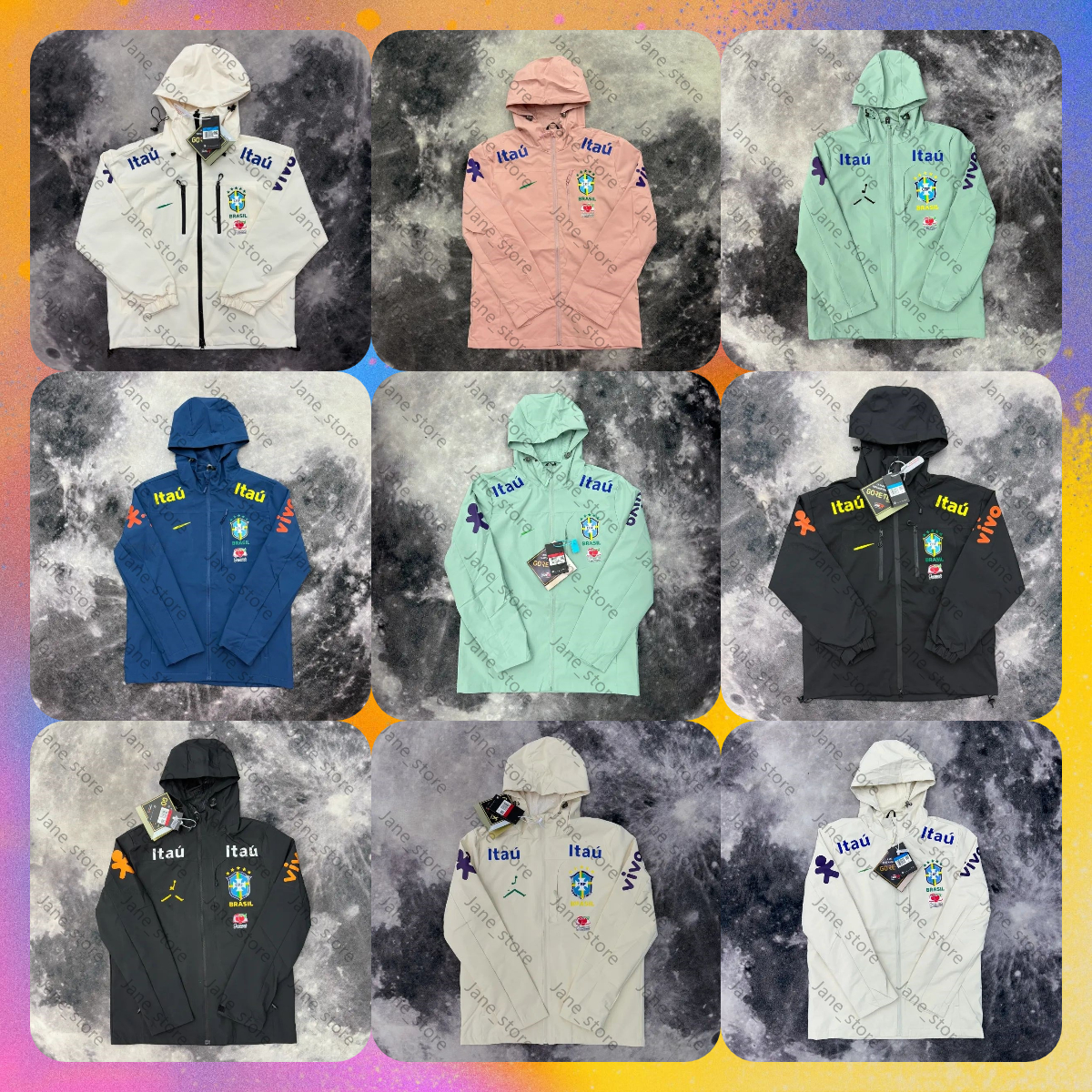 10A Designer Nkniky Brazil Windbreaker Jacket Men Veste Homme Bresil Women Jackets Coat Hoodie Mens Y2k Wind Breaker Waterproof Tracksuit BREJ W3