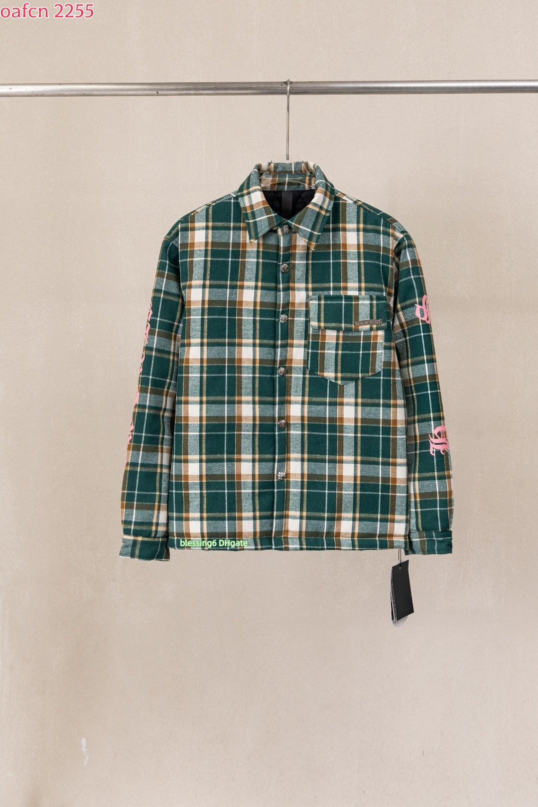 Chrome designer men's shirt jacket collar cardigan cotton jacket warm flannel jacket unisex letter printed long sleeved casual loose autumn and