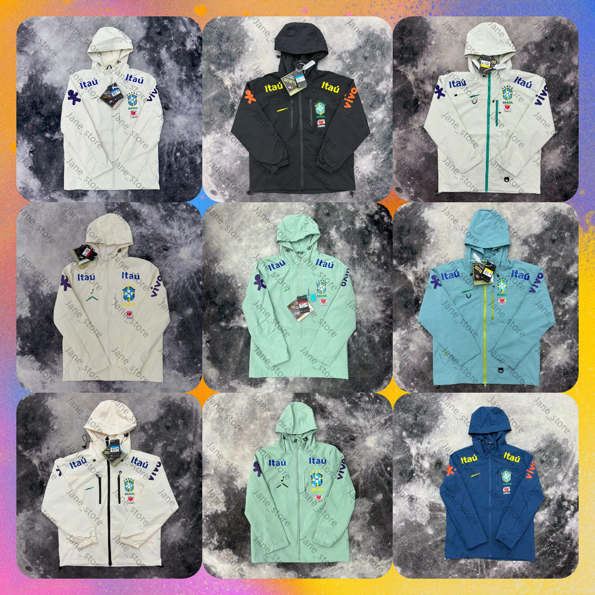 10A Designer Nkniky Brazil Windbreaker Jacket Men Veste Homme Bresil Women Jackets Coat Hoodie Mens Y2k Wind Breaker Waterproof Tracksuit BREJ W2