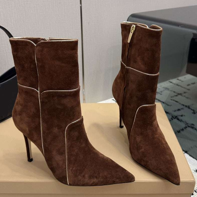 Schwarzer Stiefel, Luxus-Designer-Damen-Leder-Knöchel-High-Heel-Stiletto-Spitze-Zehe-Schnalle, modisches formelles Kleid, Schuhe, Qualität, Komfort,