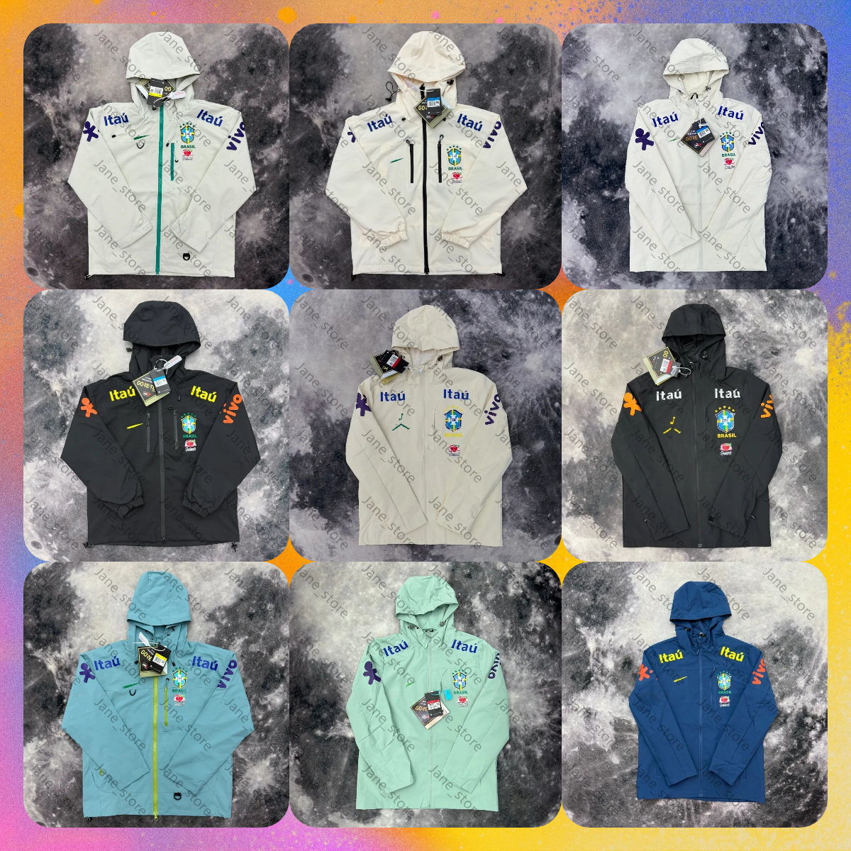 10A Designer Nkniky Brazil Windbreaker Jacket Men Veste Homme Bresil Women Jackets Coat Hoodie Mens Y2k Wind Breaker Waterproof Tracksuit BREJ B2