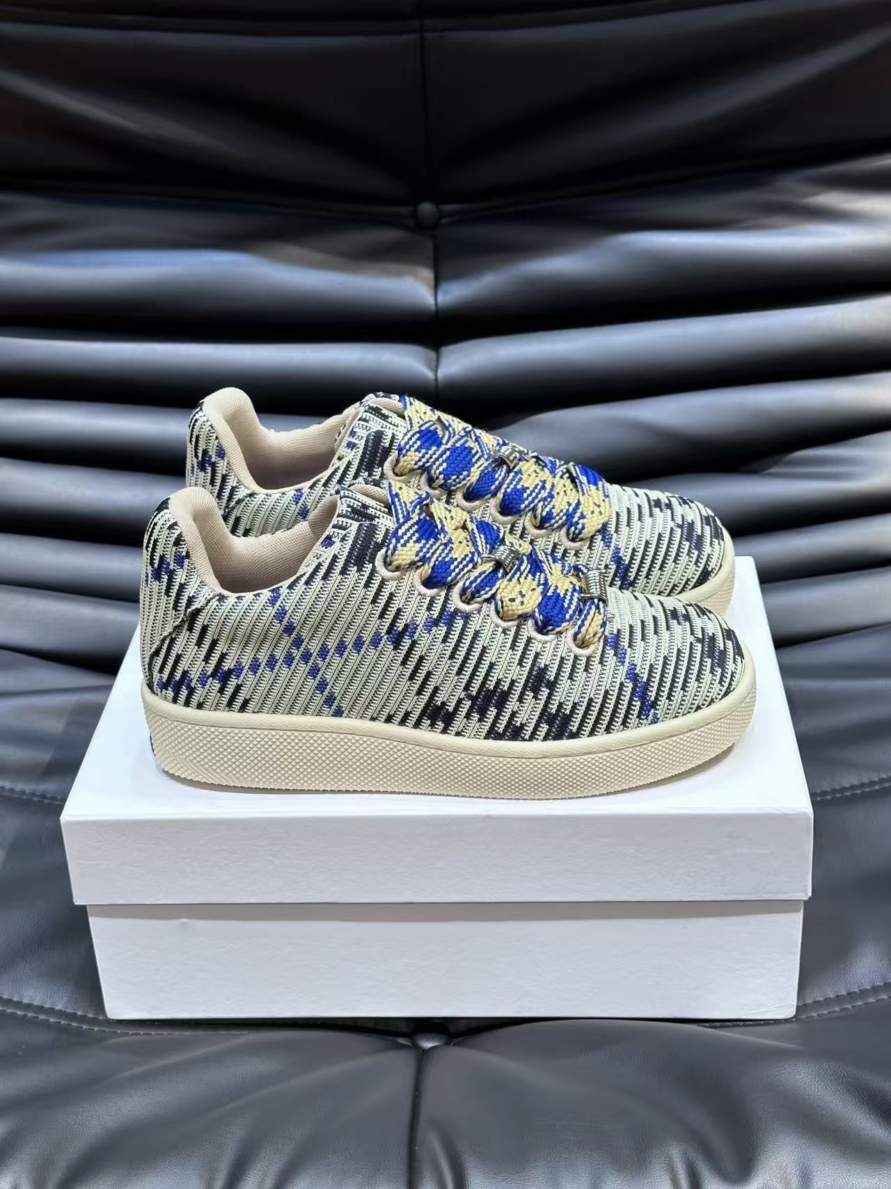 Men Women Low Top Casual Sneakers Thick Rope Lace Up Flat Shoes Genuine Leather Knitted Jacquard Embossed Pattern Street Fashion Board Shoes Multi o