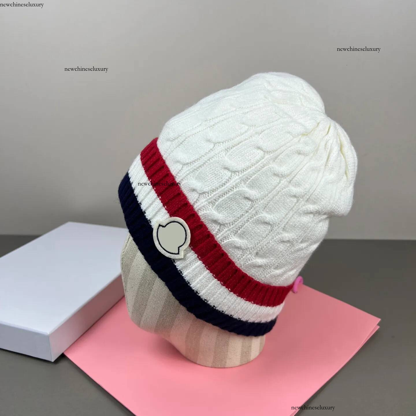 Bonnet d'hiver unisexe en tricot flocon de neige motif jacquard Fair Isle Bonnet à revers doux et chaud thermique tricoté en plein air Ski décont