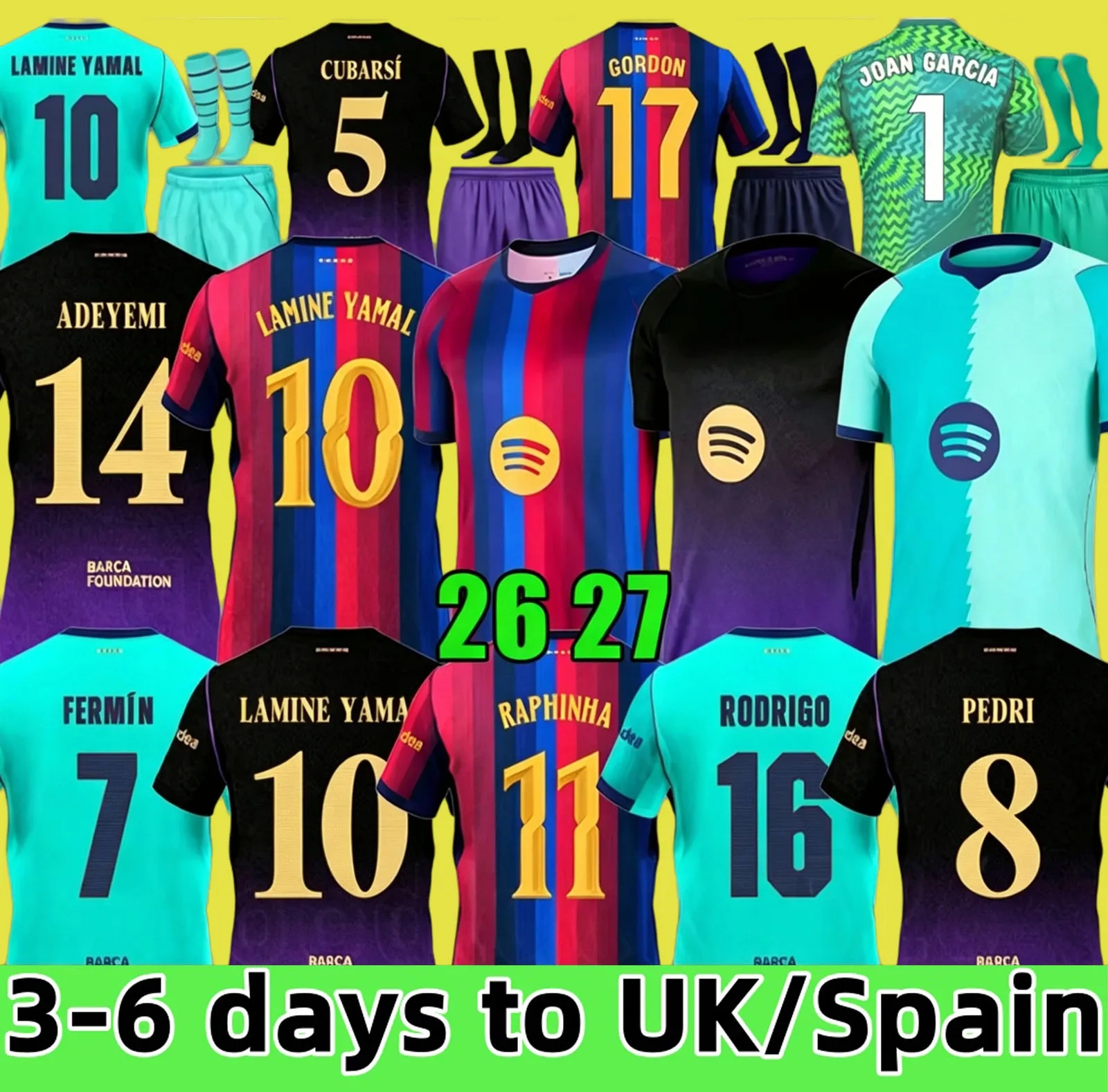 Barcelone 2026 new model soccer jerseys LAMINE YAMAL shirts LEWANDOWSKI PEDRI GAVI Football Jersey Fan Player barcelone retro 26 27 Tracksuit man ki