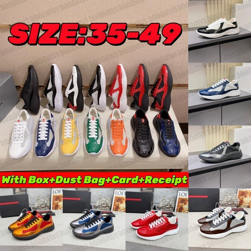Designer Americas Cup Shoes Luxury Cups Sneakers Men Trainers Women Casual Shoes High Quality Patent Leather nylon Mesh Outdoor Shoes Lace-up Sneake