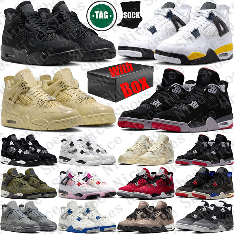 Free Shipping With Box Basketball 4 4s stock x Designer Sport Shoes sneakers d h gate shoe black cats Tour Yellow Comic Toro Bravo Comic for mens wo