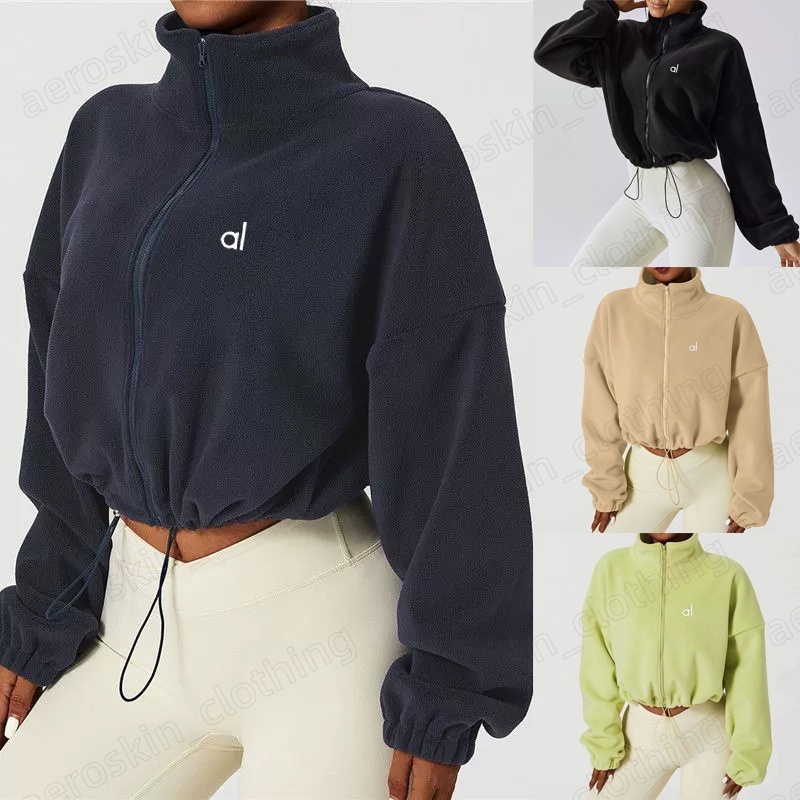 Women Yoga Jacket Sports Jacket Windbreaker Outdoor Fitness Zip Up Coat Elastic Outfit Pants Collar Running Jacket Women Clothes Set