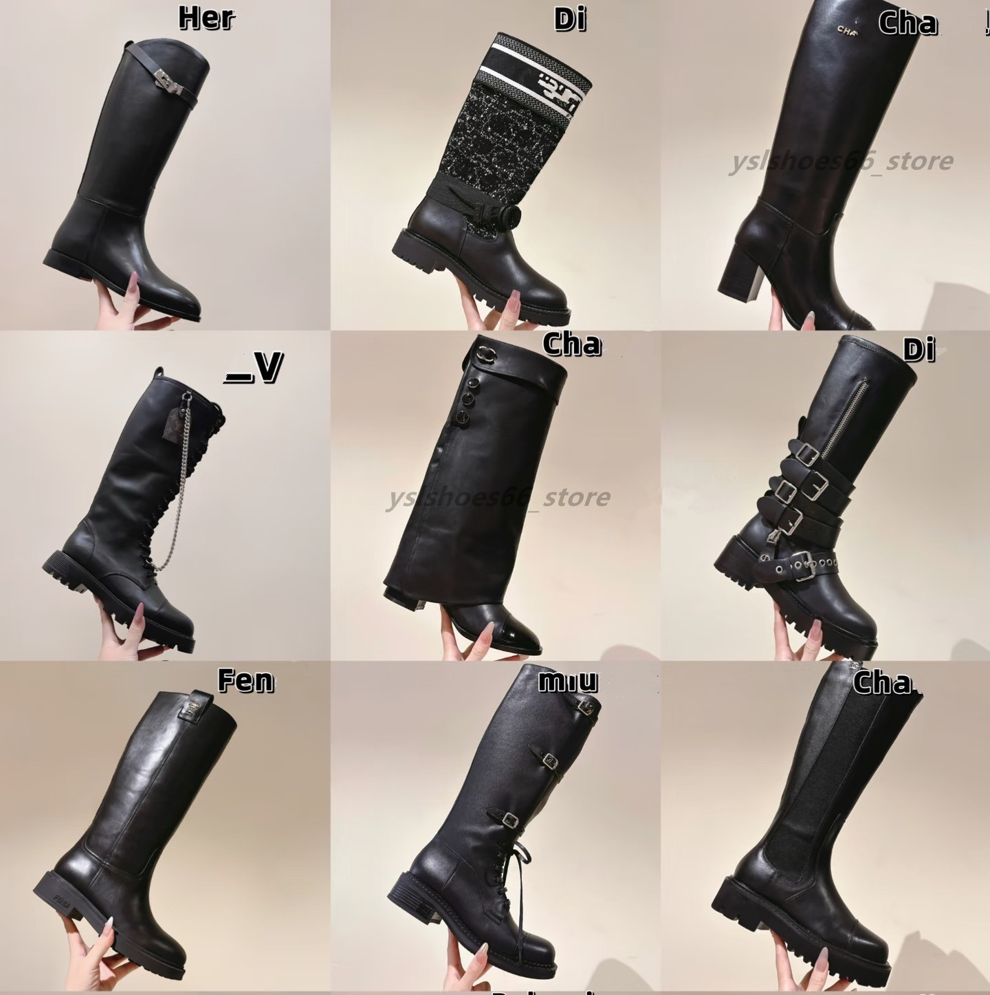 Paris Luxury brand designer Women's Retro Brown Knight Long Riding Boots mius Flat Heel All-match Slim Straight Tall Knee Boots ff chan