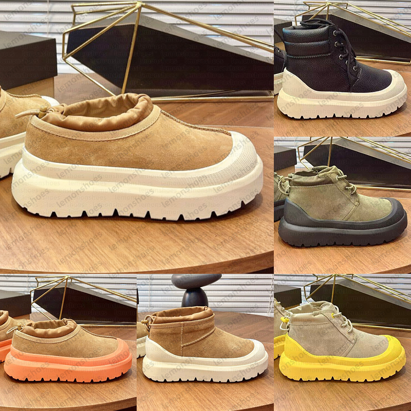 Tasman Weather Hybrid mens women Designer Boots Waterproof suede Chestnut Mustard Seed Black Winter Slip-on Shoes Ultra Mini Boots size 35-45