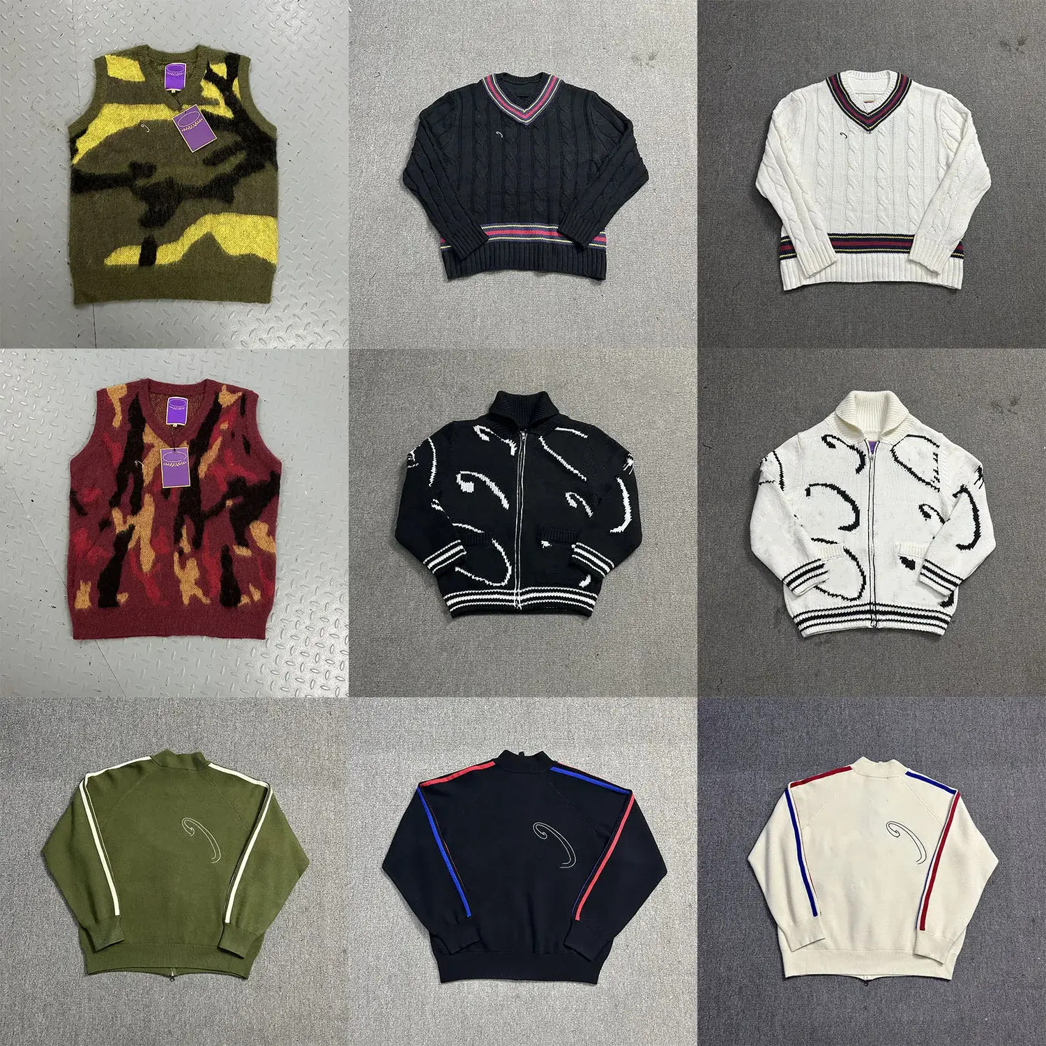 Men Short Jacket Men Short Jacket Designer Mens Knitted Sweater outerwear Embroidery Letter Vintage Hip Hop Loose Zip Cardigan Outerwear Gilet Stree