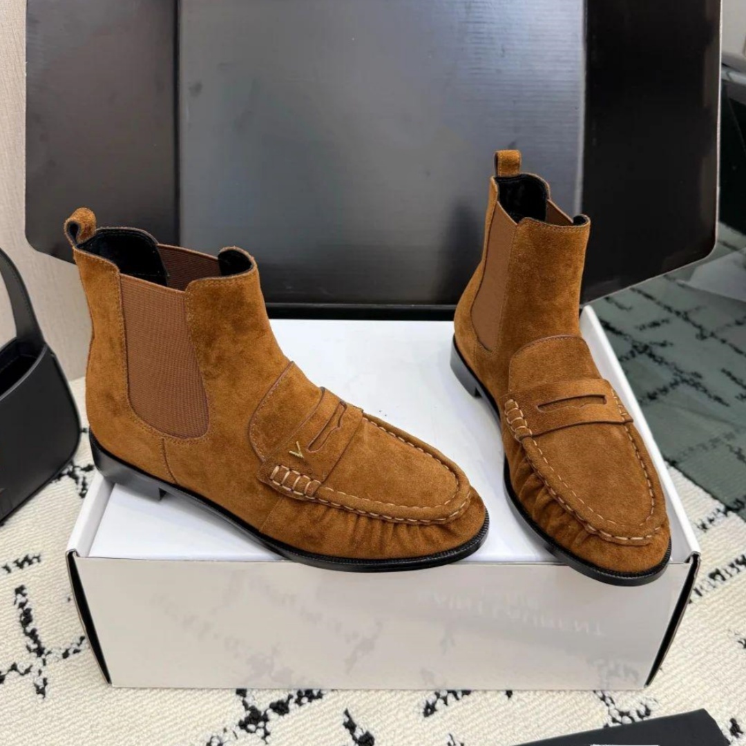 Vintage le loafer Ankle chelseaboots 10A designer boot woman suede leather Rainboots Luxury booties formal fall boot outdoor sport Casual suit dress