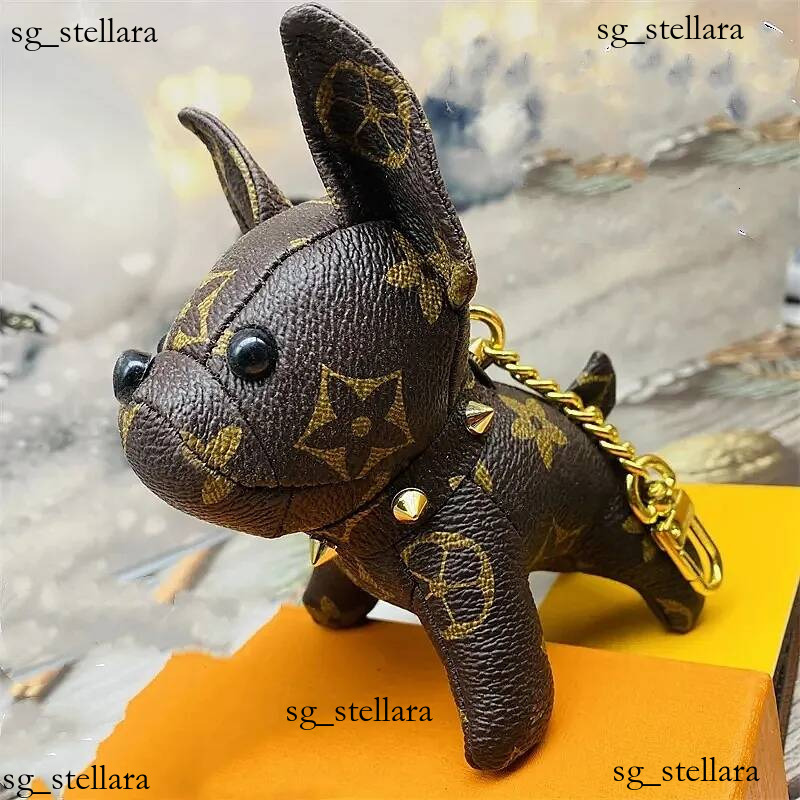 Designer de haute qualité bouledogue français sac chien porte-clés voiture décoration intérieure en cuir porte-clés pendentif en gros volume gran