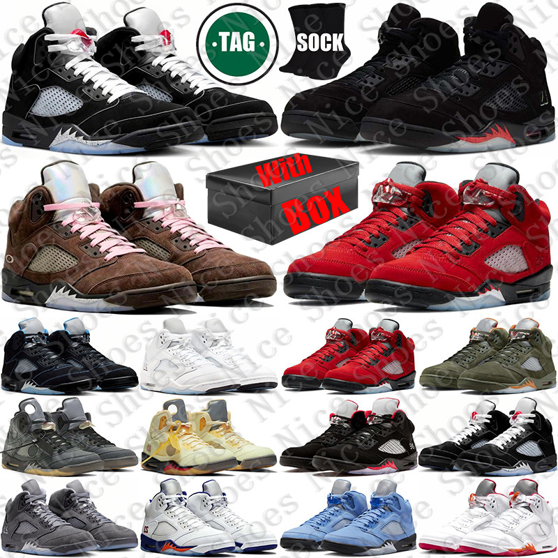 With Box Designer Basketball 5 5s stock x Sport Shoes matalic Wolf Grey Metallic sneakers for mens University Blue Halloween women d h gate trainers