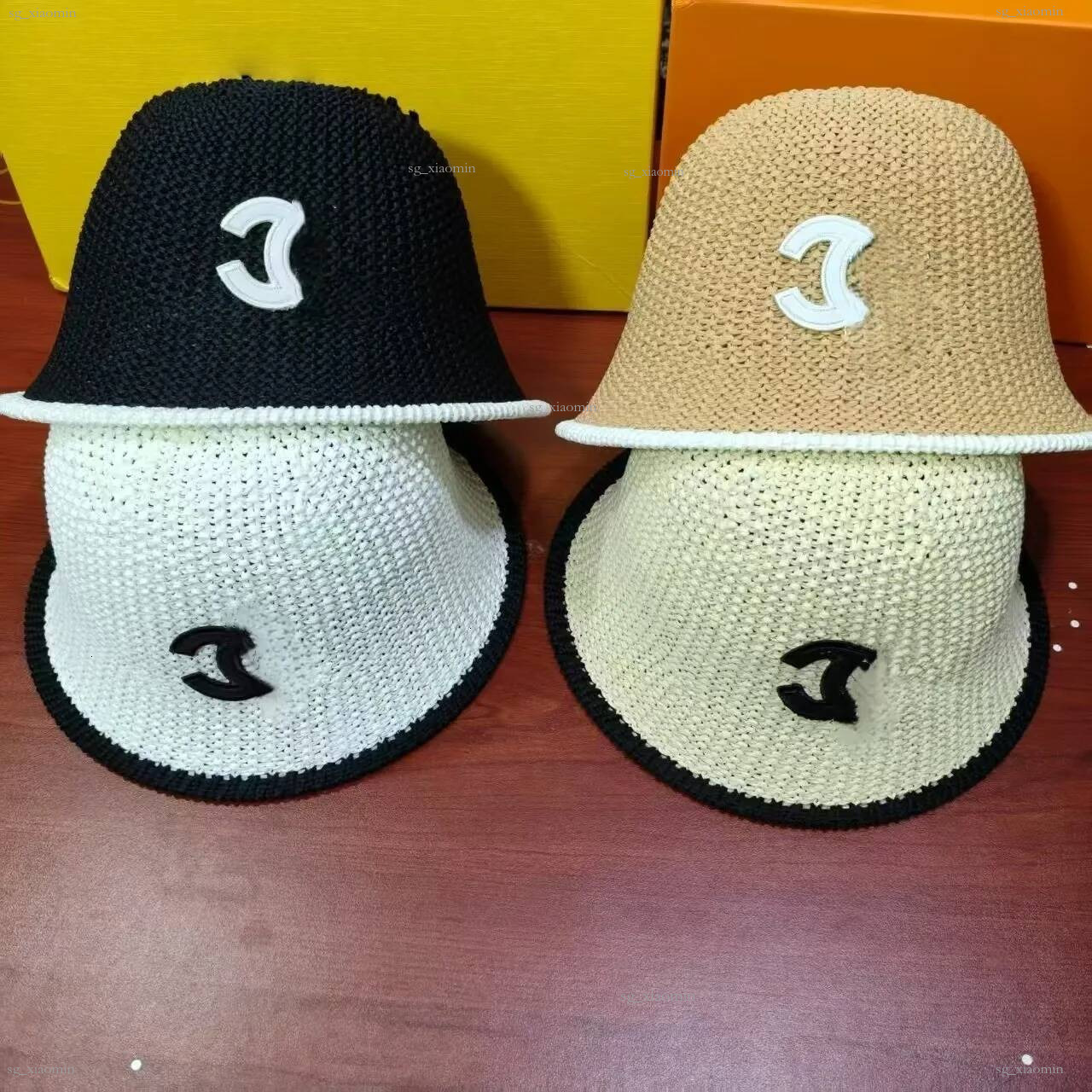 Chapeau de pêcheur tissé de styliste, Version coréenne, canapé élégant et non doux, seau Joker de haute qualité
