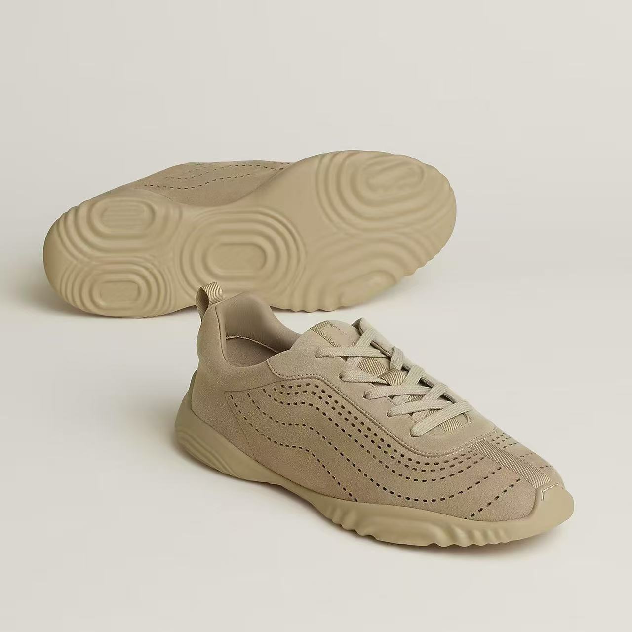 Unisex Leather Sneakers, Hollow Wave Line Design Lace Up Casual Shoes, Lightweight Non Slip Sole High Quality Fashion Walking Sports Shoes for Ladie