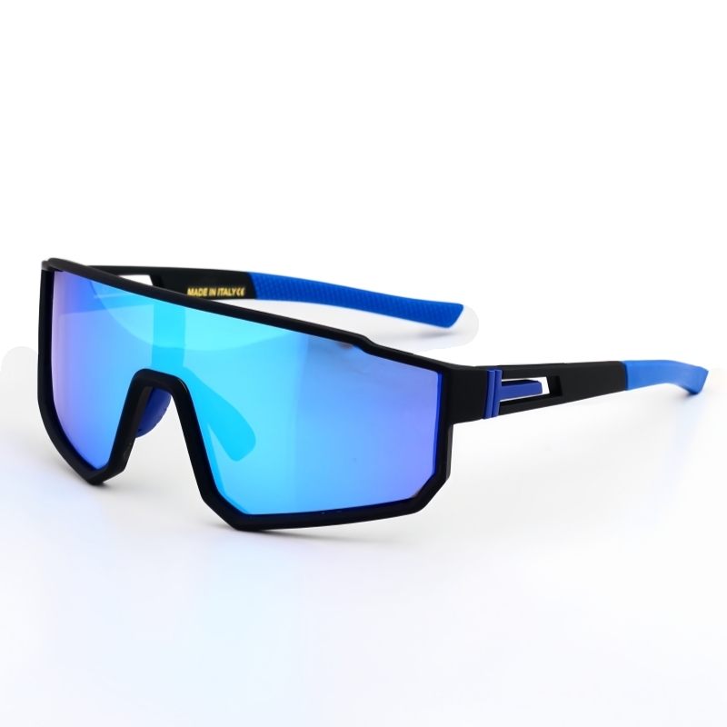 lunettes de soleil de sport bouclier d'une seule pièce unisexe couleurs de monture multiples lentille miroir uv400 cyclisme en plein air course c