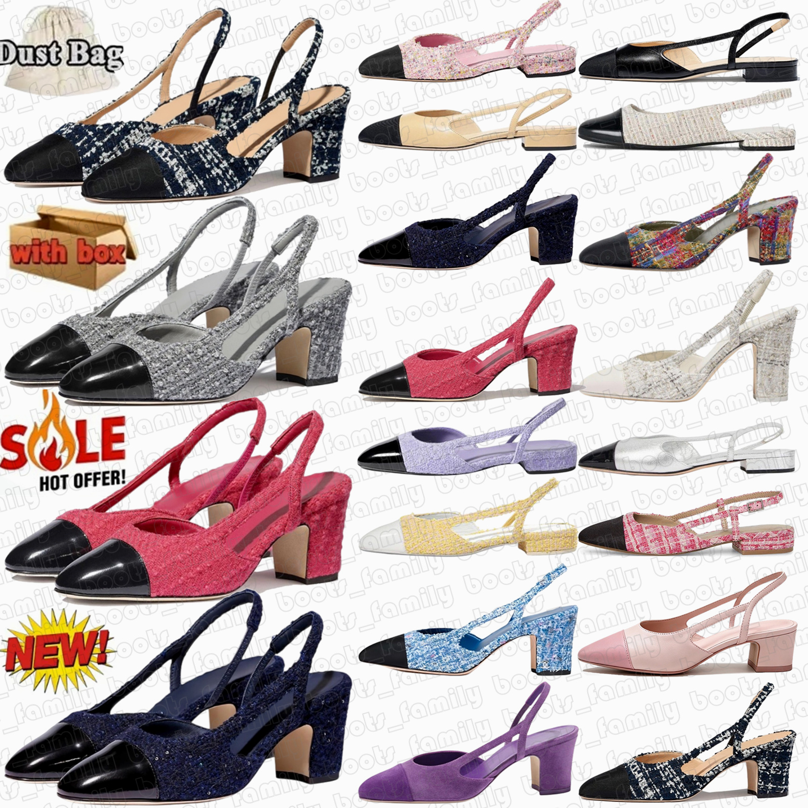 Scarpe eleganti da donna Tacco alto Designer Slingback Ballerine Tacchi Décolleté in pelle di capra Fibre miste Grosgrain Strass 65mm Mussola glitte