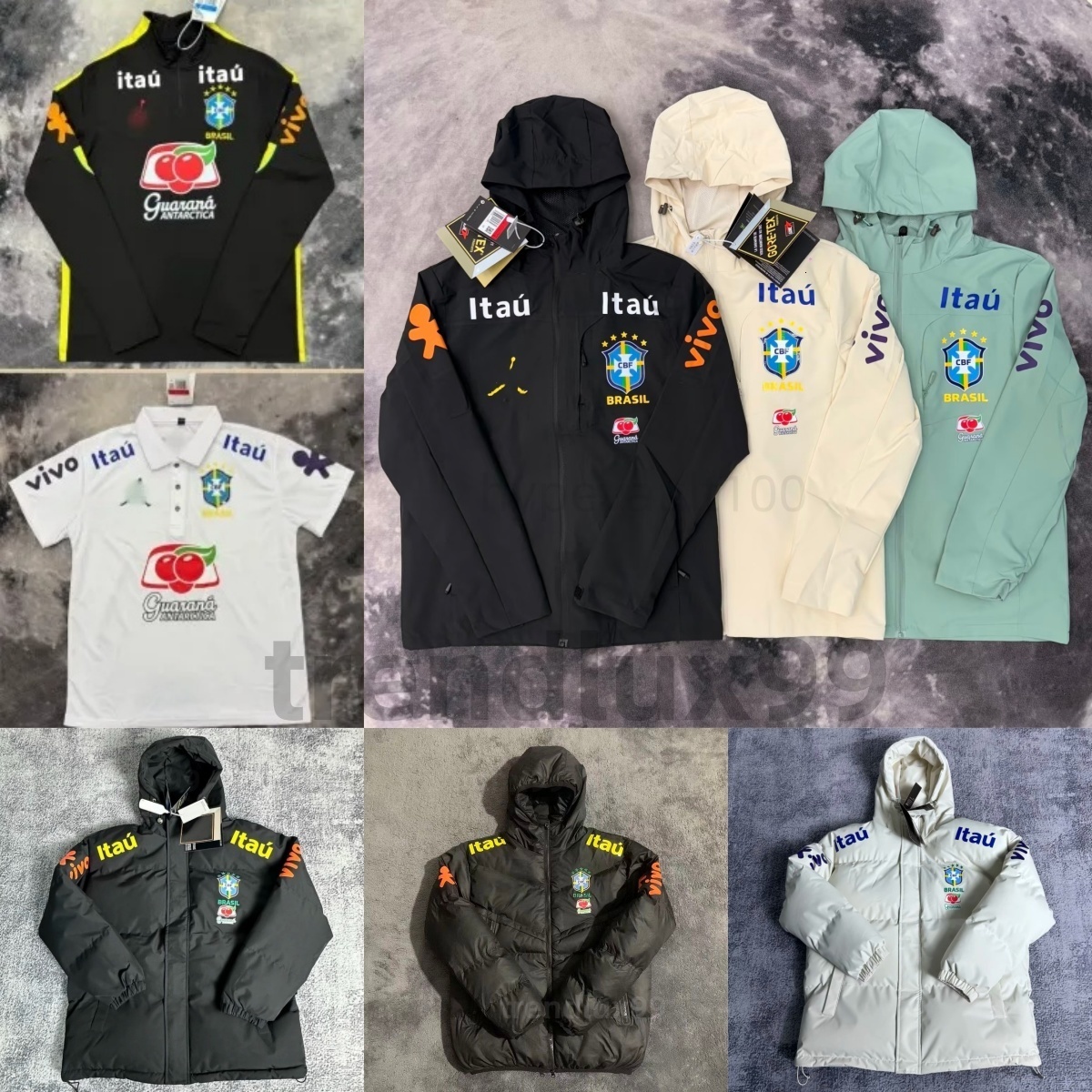 Men's Jacket Designer Men down Jacket High-Quality Hooded Brazil National Team Training Jacket Mens Veste Brazil Windbreaker Unisex Winter Spor