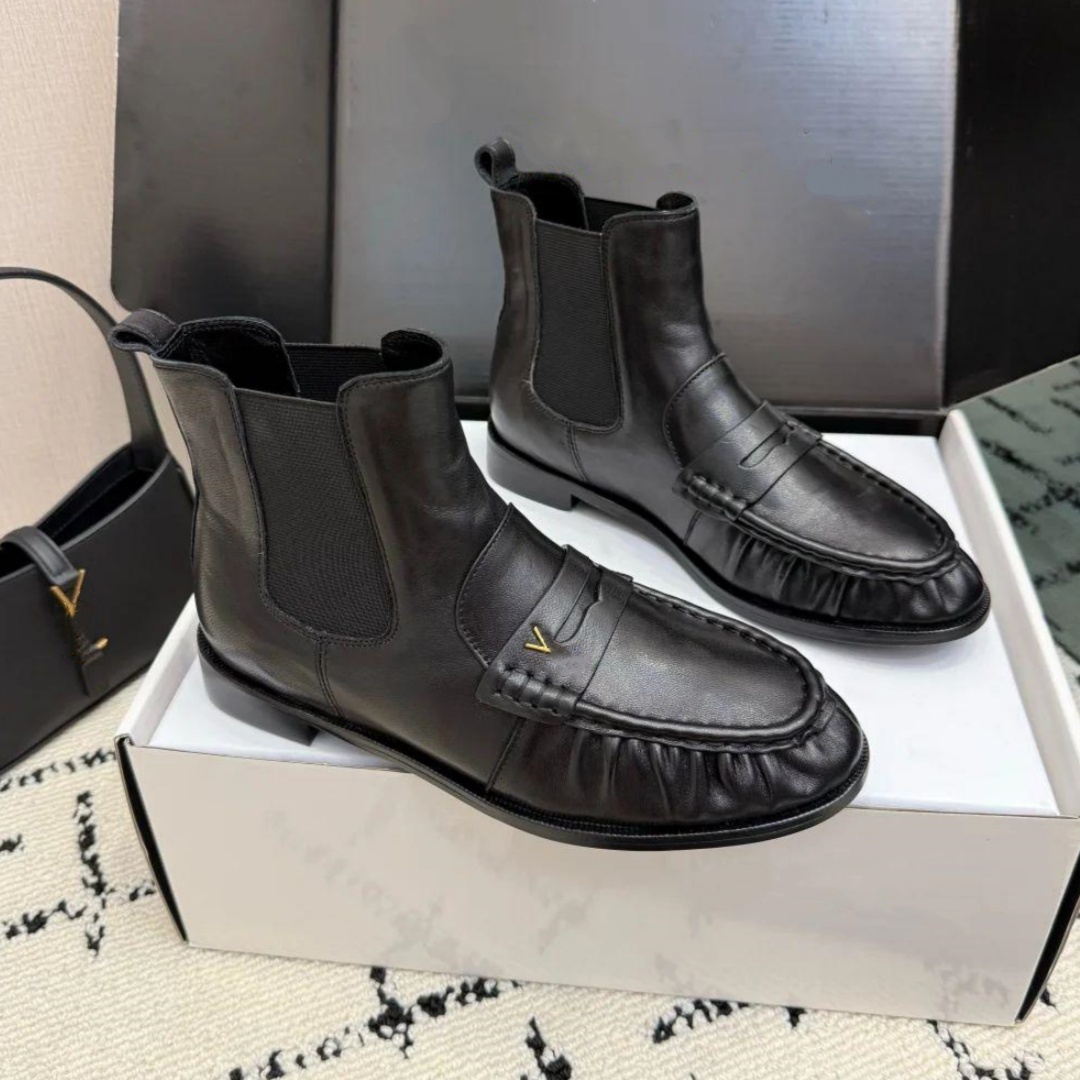 Top Calidad Le Loafer ChelseaBotas Tobillo Diseñador Mujer Gamuza Cuero Botas de lluvia Botines de lujo Bota de otoño formal Deporte al aire libre T