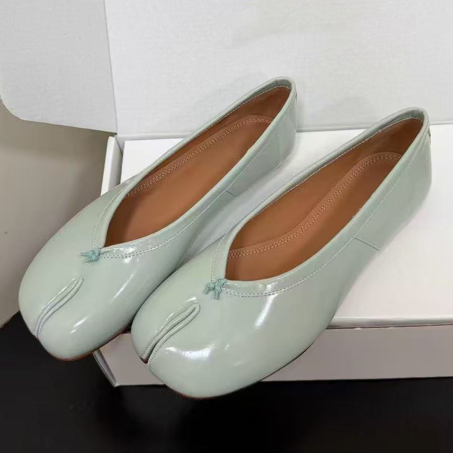 Leather Flat Designer Luxury Womens Blue Silver Green Ballerina Round Toe Casual Summer Spring Footwear Quality Comfort Modern Stylish Trendy Fashio