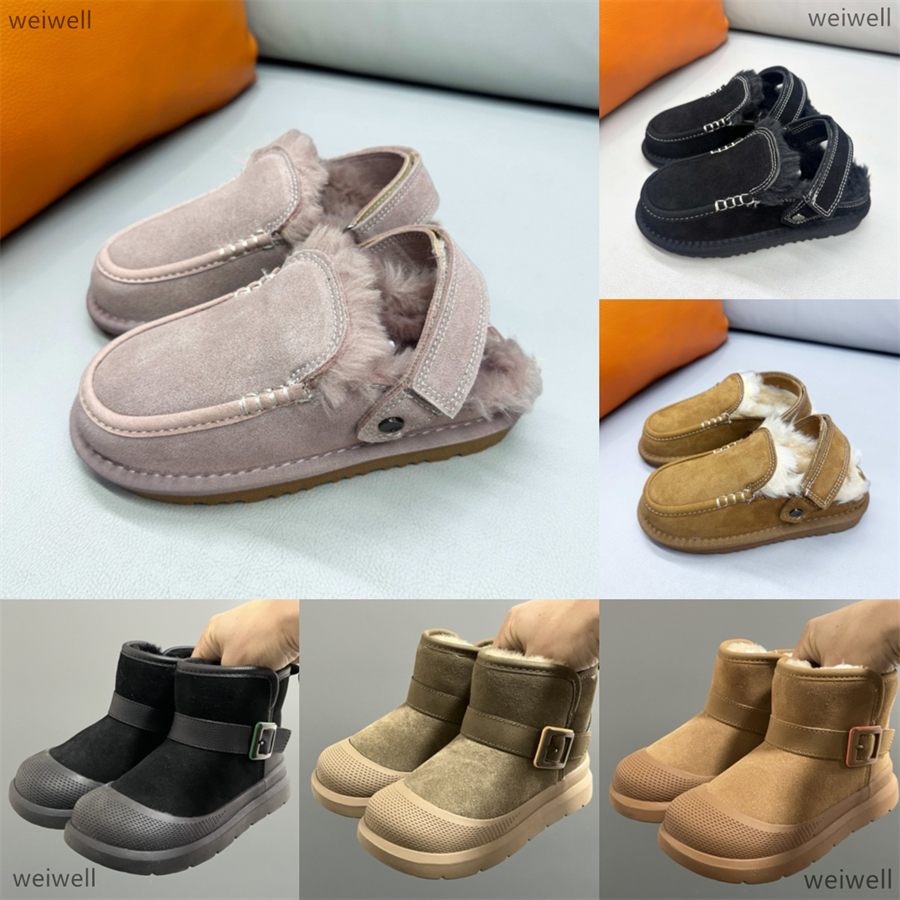 Kids Classic Boots Boys Girls Bailey Bow Sheepskin Fur Baby Chestnut Mustard Seed Snow wool winter Children boots