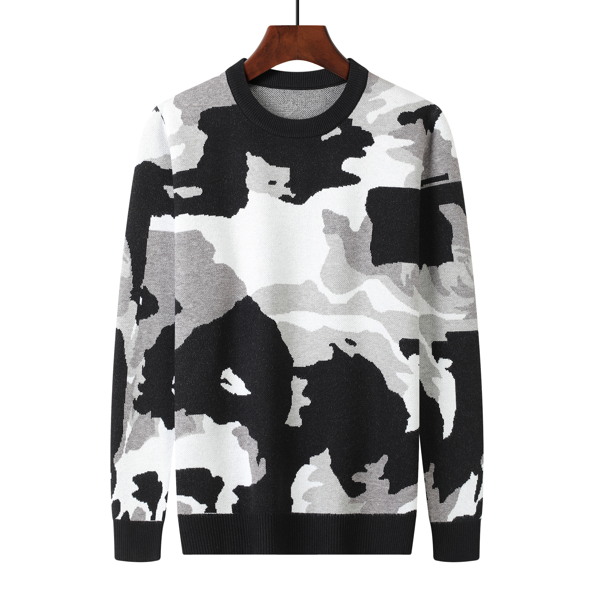 Designer men's and women's knitted sweaters. Women's and men's round-neck long-sleeved letter-stitched knitted tops. Fashionable