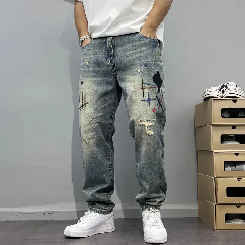Men Jeans Ns For The 2026 Designer Luxury Brand Mens Suit Are Fashionable Patch High End Embroidered Printed Loose Tapered Straight Leg Jeans trouse
