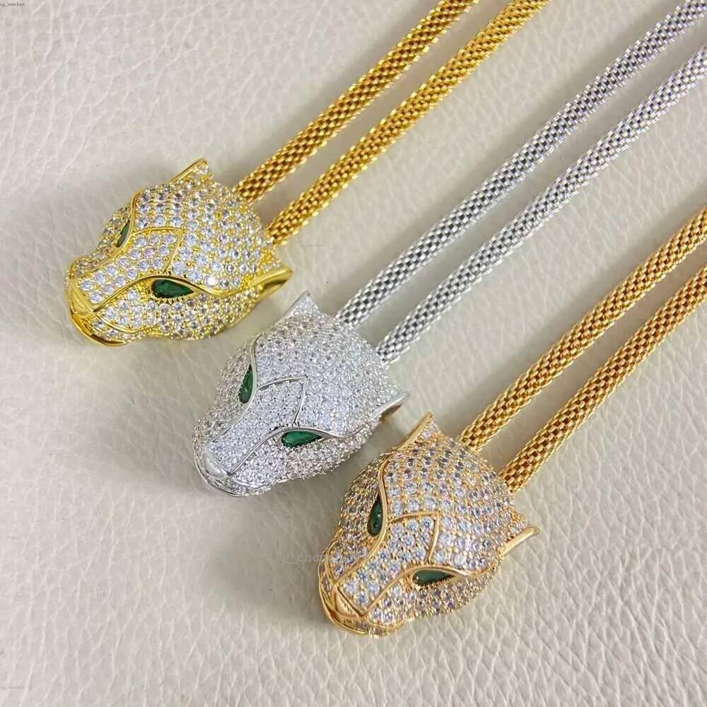 2026 High Quality New Arrival: Full Diamond Leopard Head Necklace for Women Fashionable Trendy Retro Luxurious Jewelry Party Gift