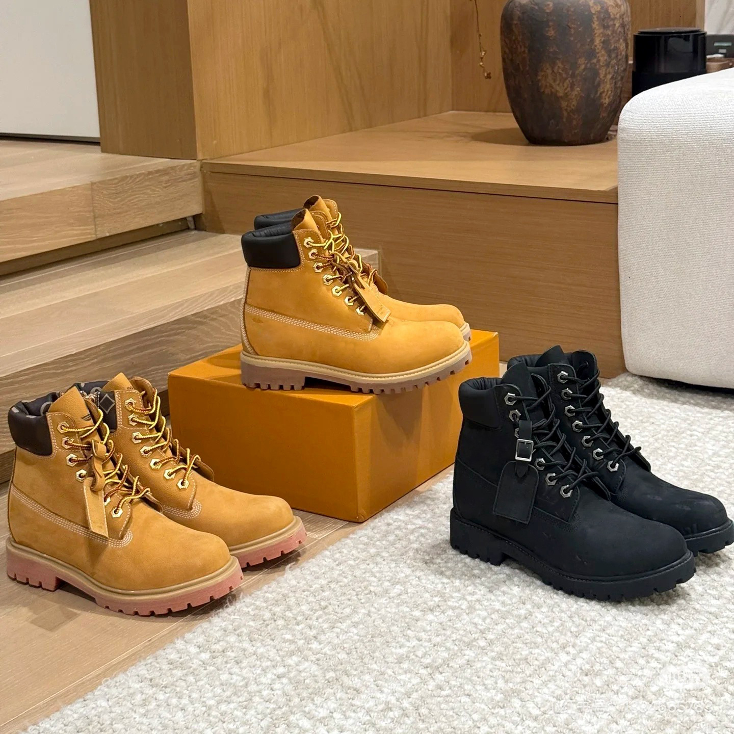 6 pollici Moda Versatile Uomo Stivali alti Stivali da neve da donna Stivali romani da esterno Stivaletti da vacanza con lacci alla caviglia 10a Pell