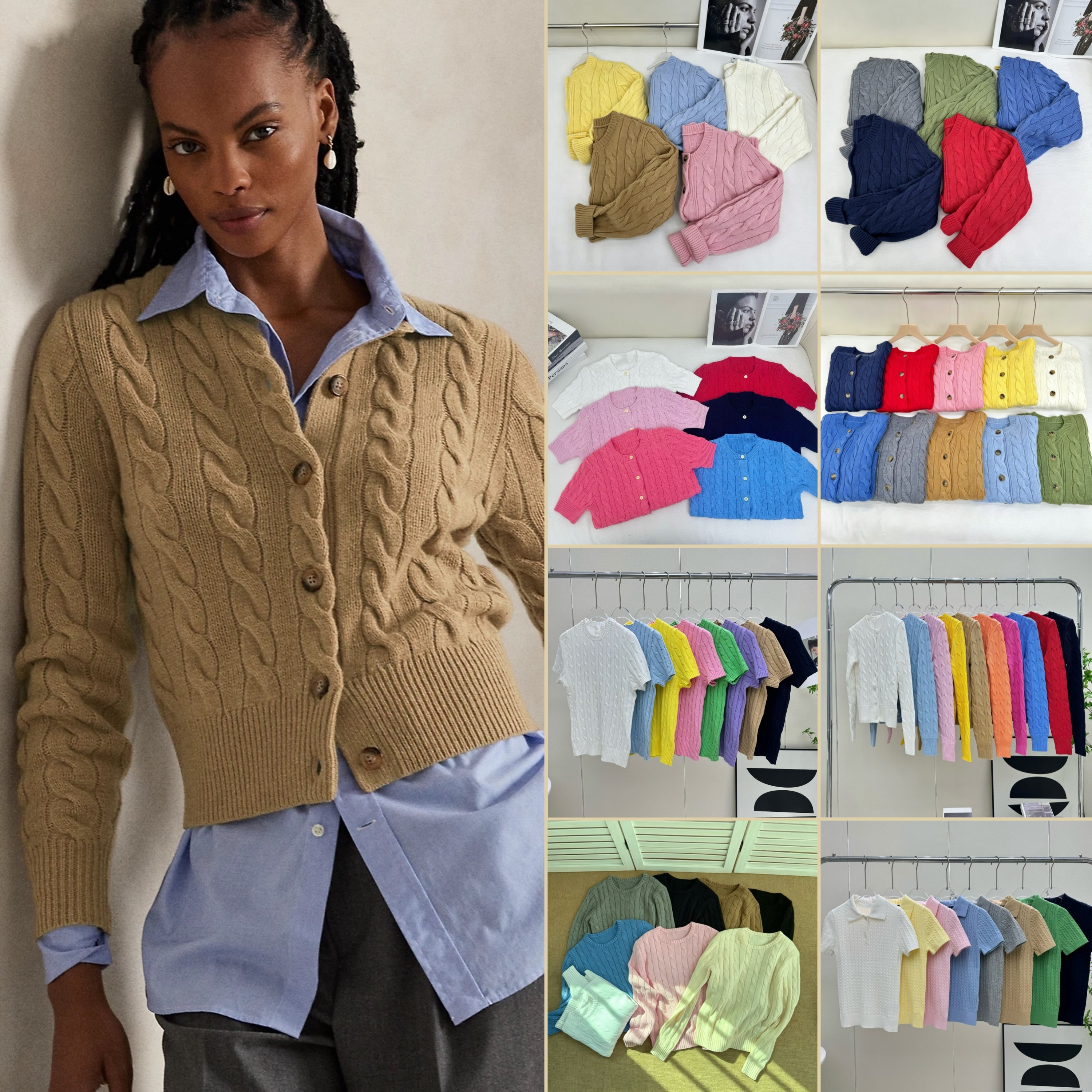 sweater women polo sweater designer pullover vintage sweaters Classic Knitted Sweater Classic 100% Cotton design cardigan women