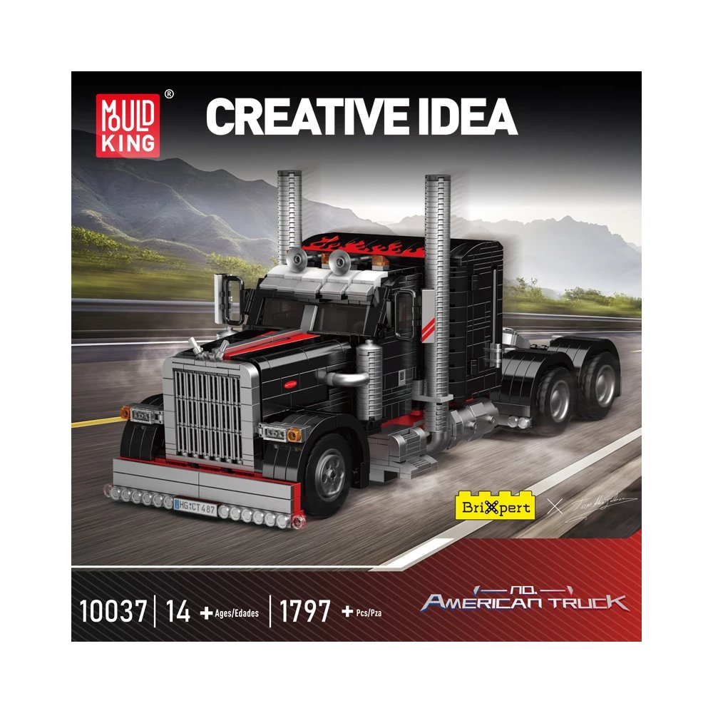 Blocs de construction de modèle de camion américain, moule King 10037 1797 pièces, briques MOC, éducation pour enfants, jouets cadeaux d'annivers