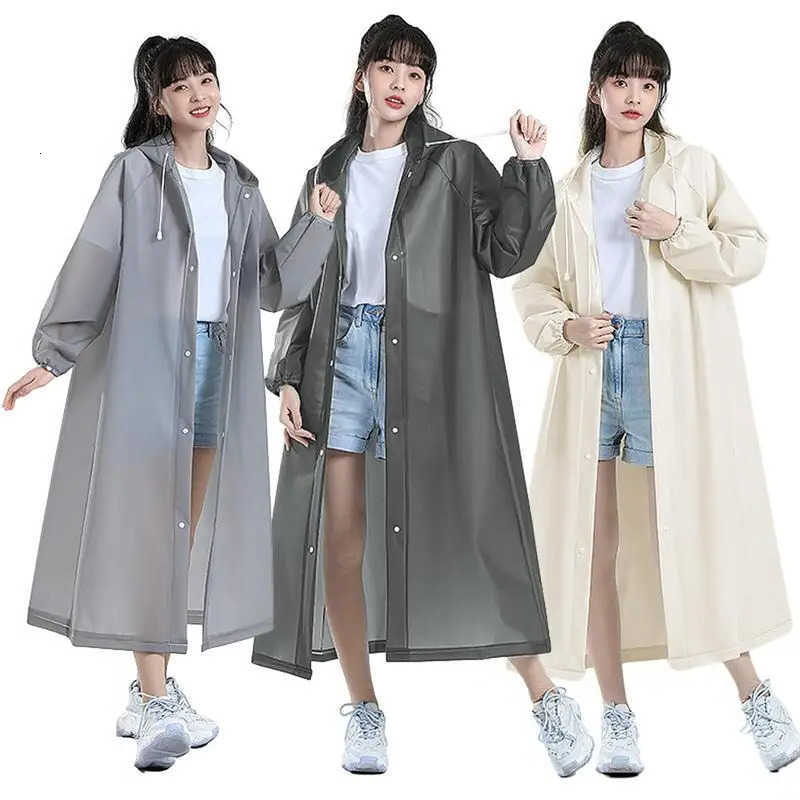 Women Raincoats Coat Hooded Rain Men Kids Children Impermeable Thickened Waterproof Raincoat Tourism Outdoor Hiking Raincoat 145-200cm L261004