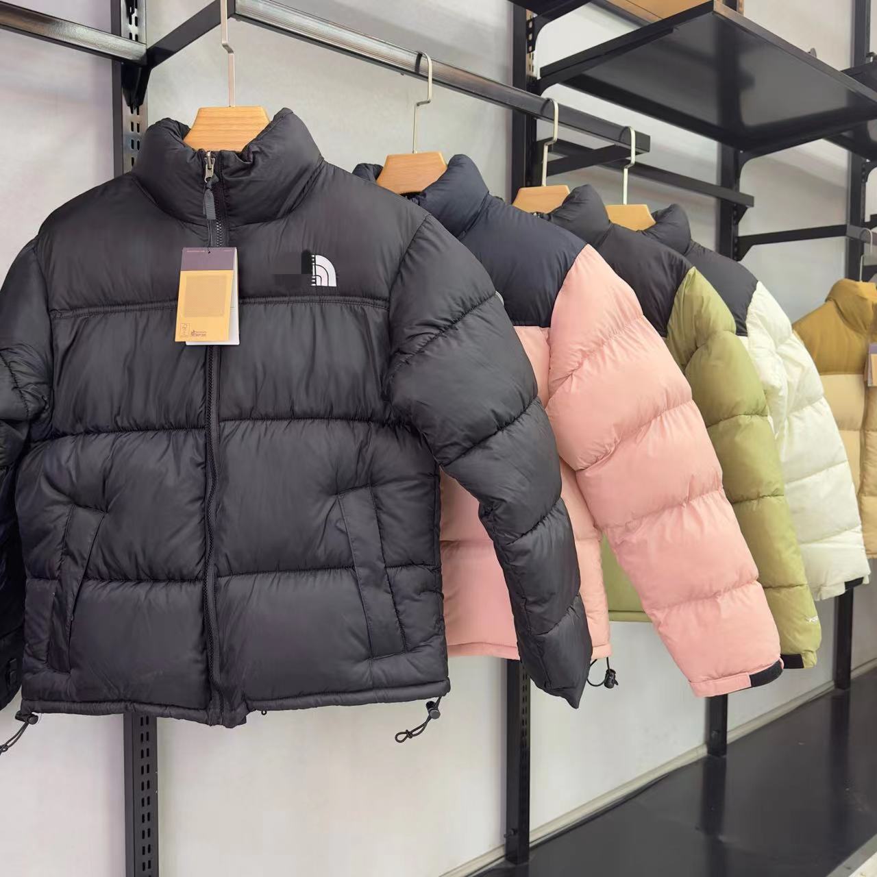 puffer down jacket 1996 style embroidered stand collar unisex couple winter thick fluffy warm outdoor coat men women 10a