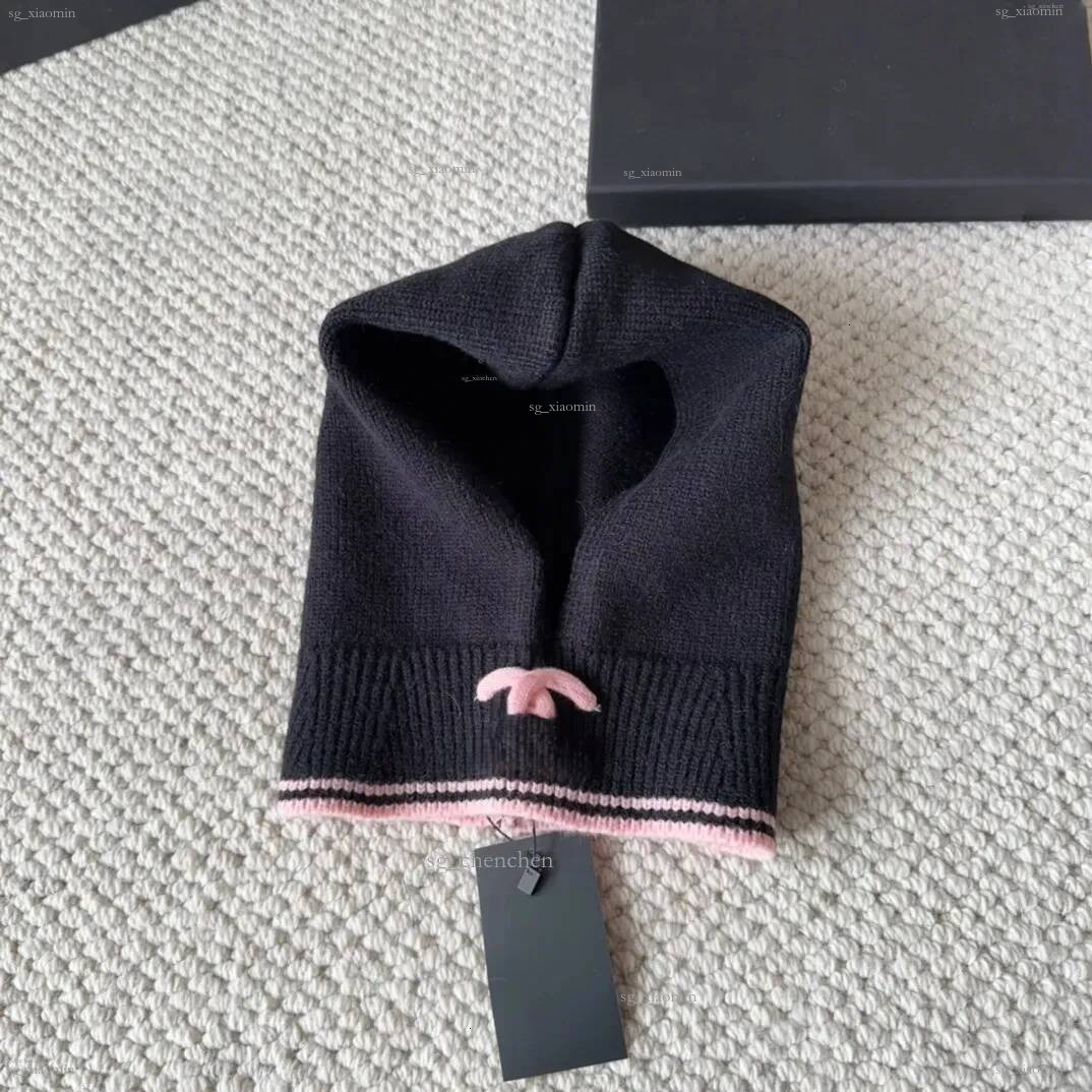 Bonnet de concepteur de protection d'oreille pour femmes hiver chaud pull bonnets laine marque fil chapeau pour hommes long cou couvre mode éléga