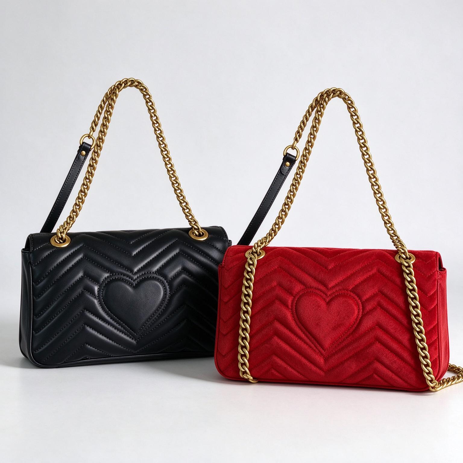 Women Shoulder Bag Chain Crossbody Purse Rectangular Handbag Vintage Printed Solid Leather Gold Metal Turn Lock Multi Colors Designer Bags Trends