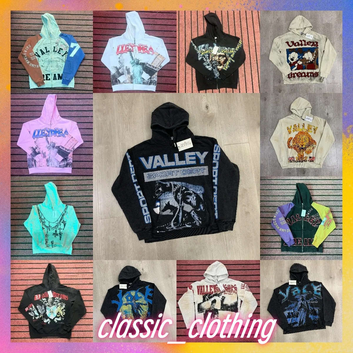 10A Designer Valhoodies Valleys Dreams Hoodie Pants Shirt Short Jeans Fluffy Foam Graffiti Jacket Slow Jogging Vally Vale Men And Women's Sweat
