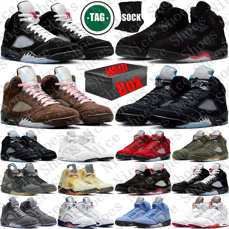 With Box Designer Basketball 5 5s stock x Sport Shoes matalic Wolf Grey Metallic sneakers for mens University Blue Halloween women d h gate trainers