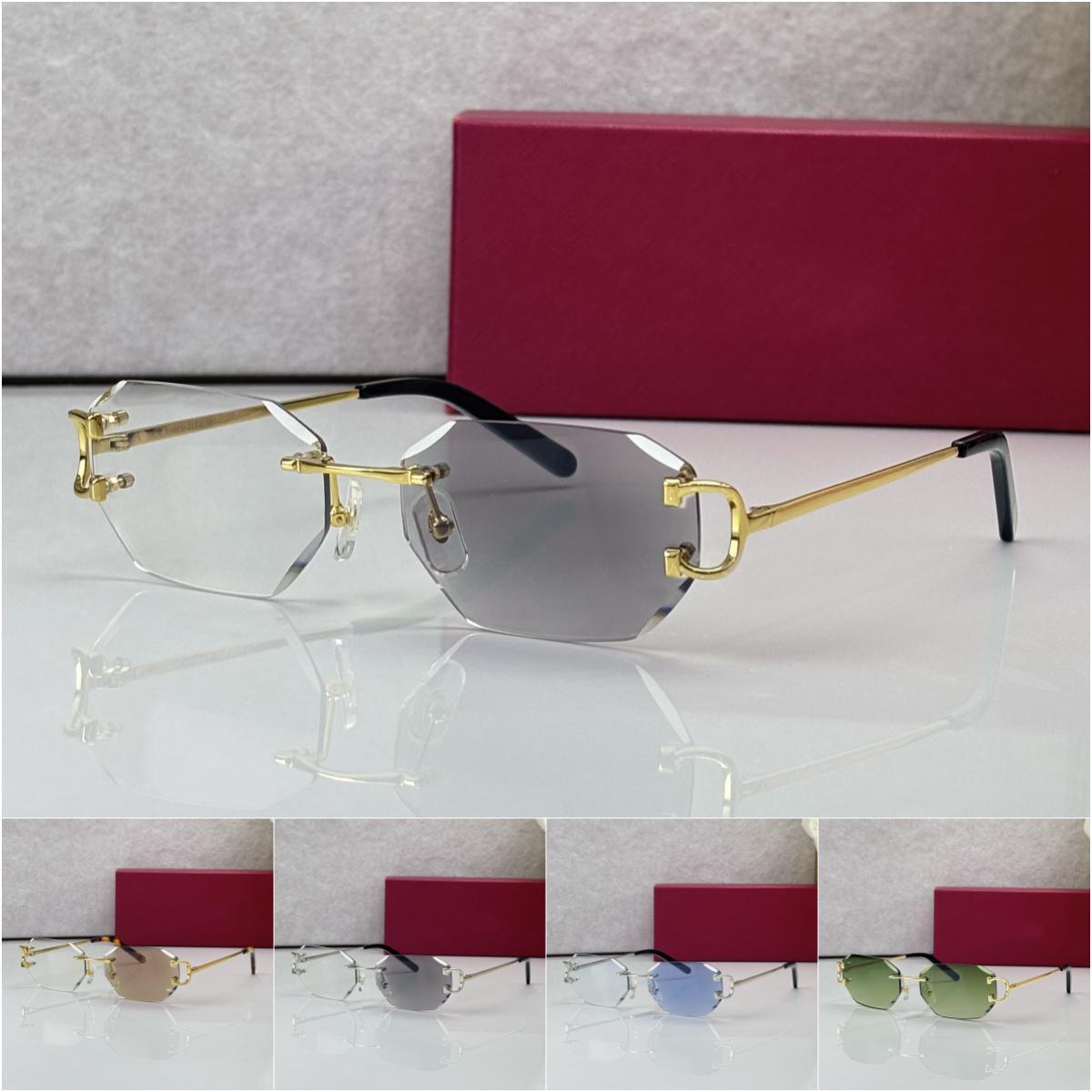 Photochromic Mens designer sunglasses for women diamond cut lenses rimless reading glasses 4 season buffs clear turn color metal leopard brillen lun