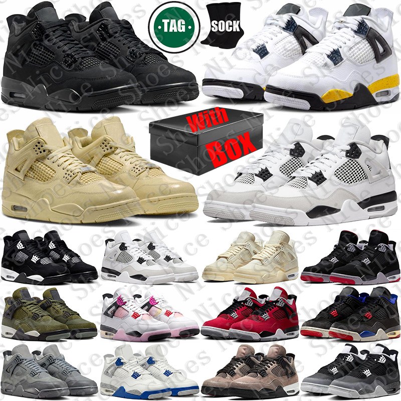 Free Shipping With Box Basketball 4 4s stock x Designer Sport Shoes sneakers d h gate shoe black cats Tour Yellow Comic Toro Bravo Comic for mens wo