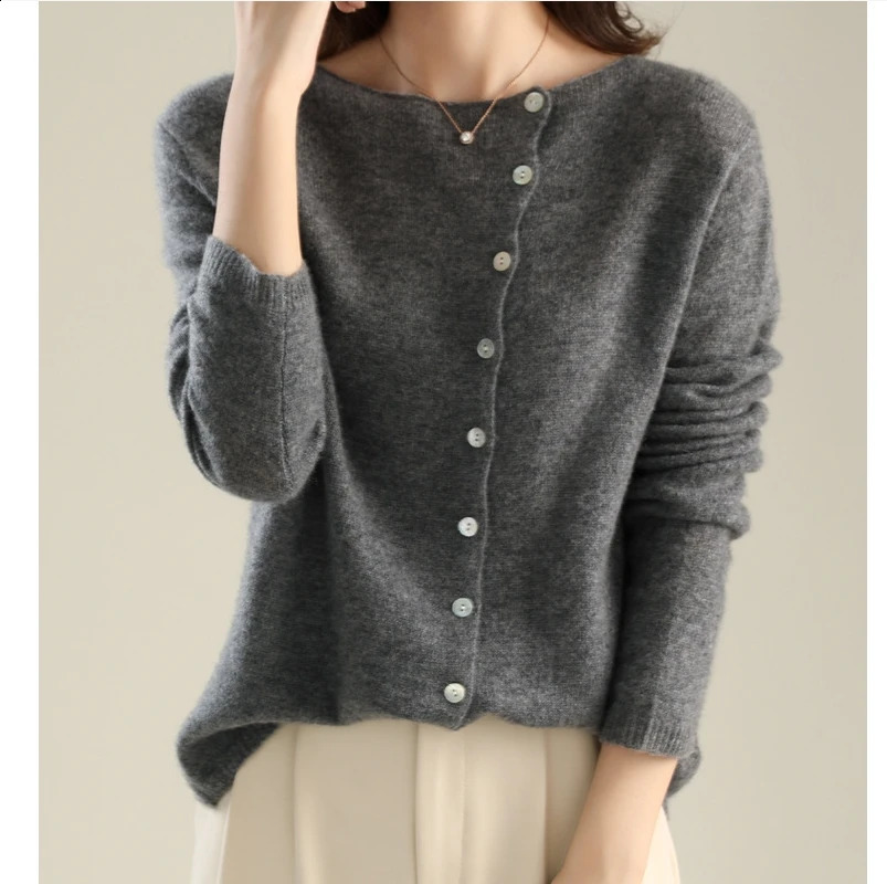 Autumn Winter Sweater Women Elegant Button n Knitted Cardigans For Casual Sweaters 260929
