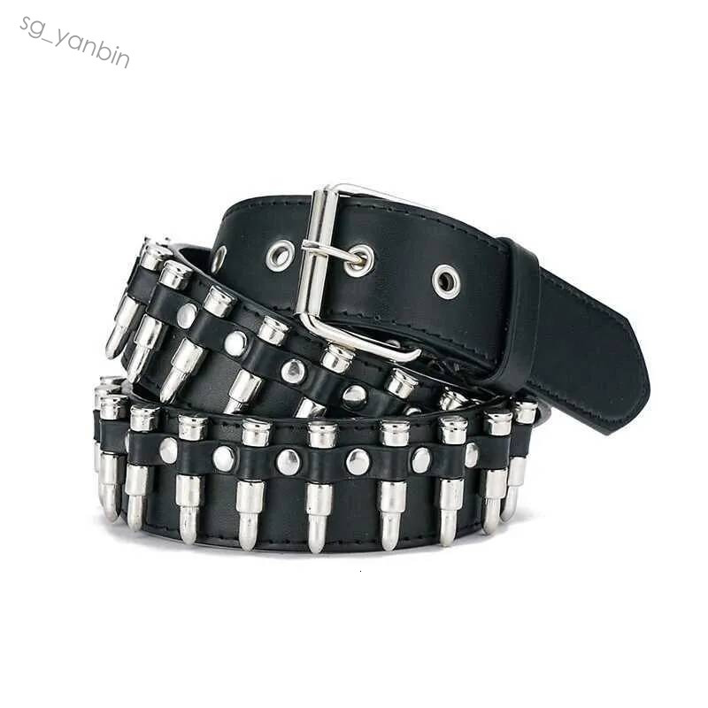 Fashion New Bronze Bullet Metal Men And Women Punk Hardware Jeans Y2K Designer Womens Belt C260801 Hot