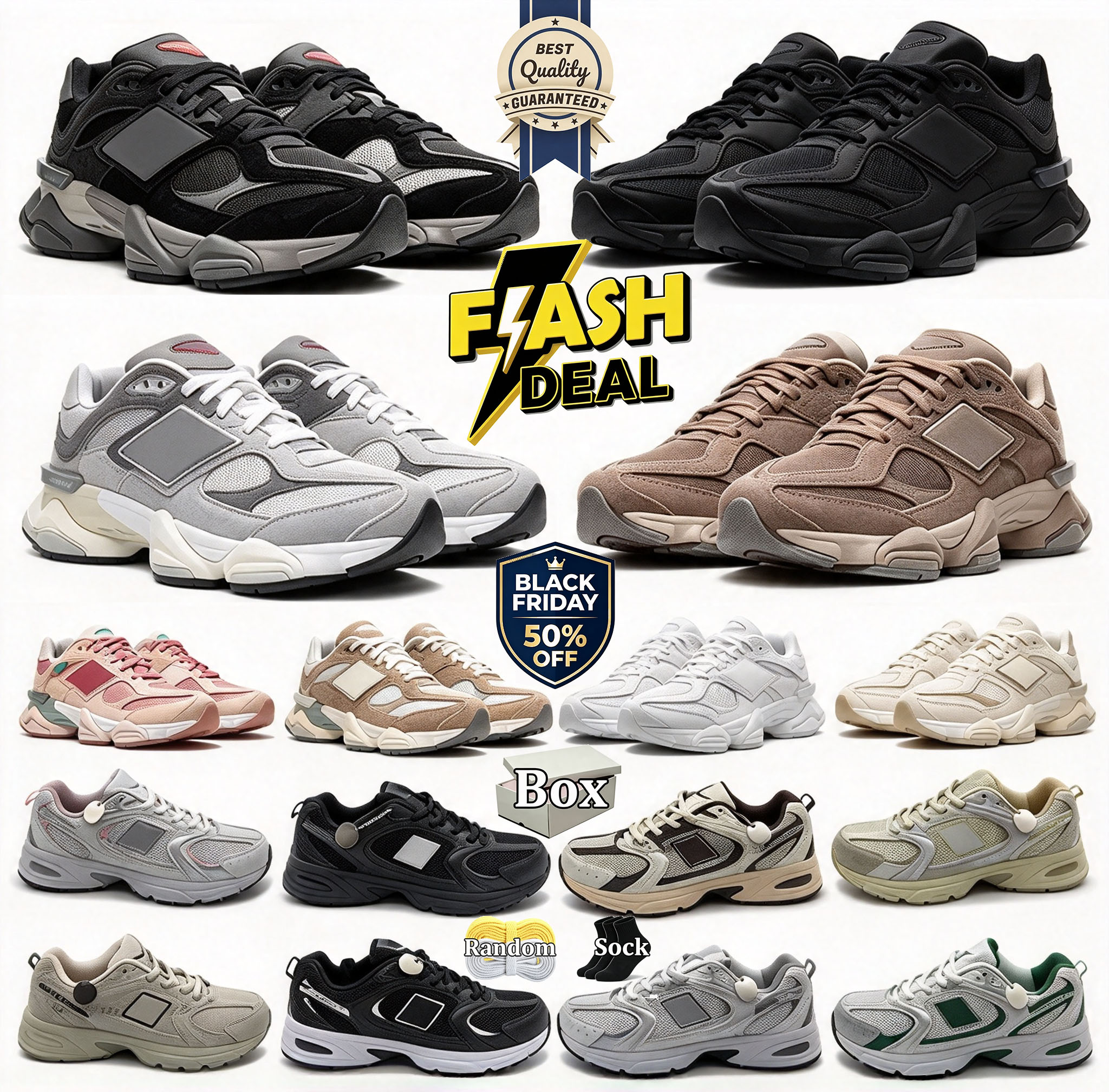 Men Women With Box 530 Look Sneakers 9060 Inspired Running Shoes Daily Casual Trainers Leather Mesh Upper Triple Black White Grey Blue Pink Green Mu