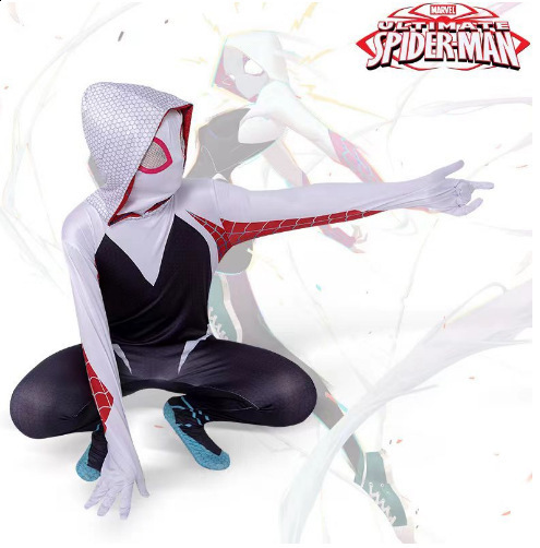 Halloween Gwen Stacy Spider Bodysuit Volwassenen Vrouwelijke Superheld Zentai Pak Cosplay Kostuums Vrouw Party Jumpsuit 260819