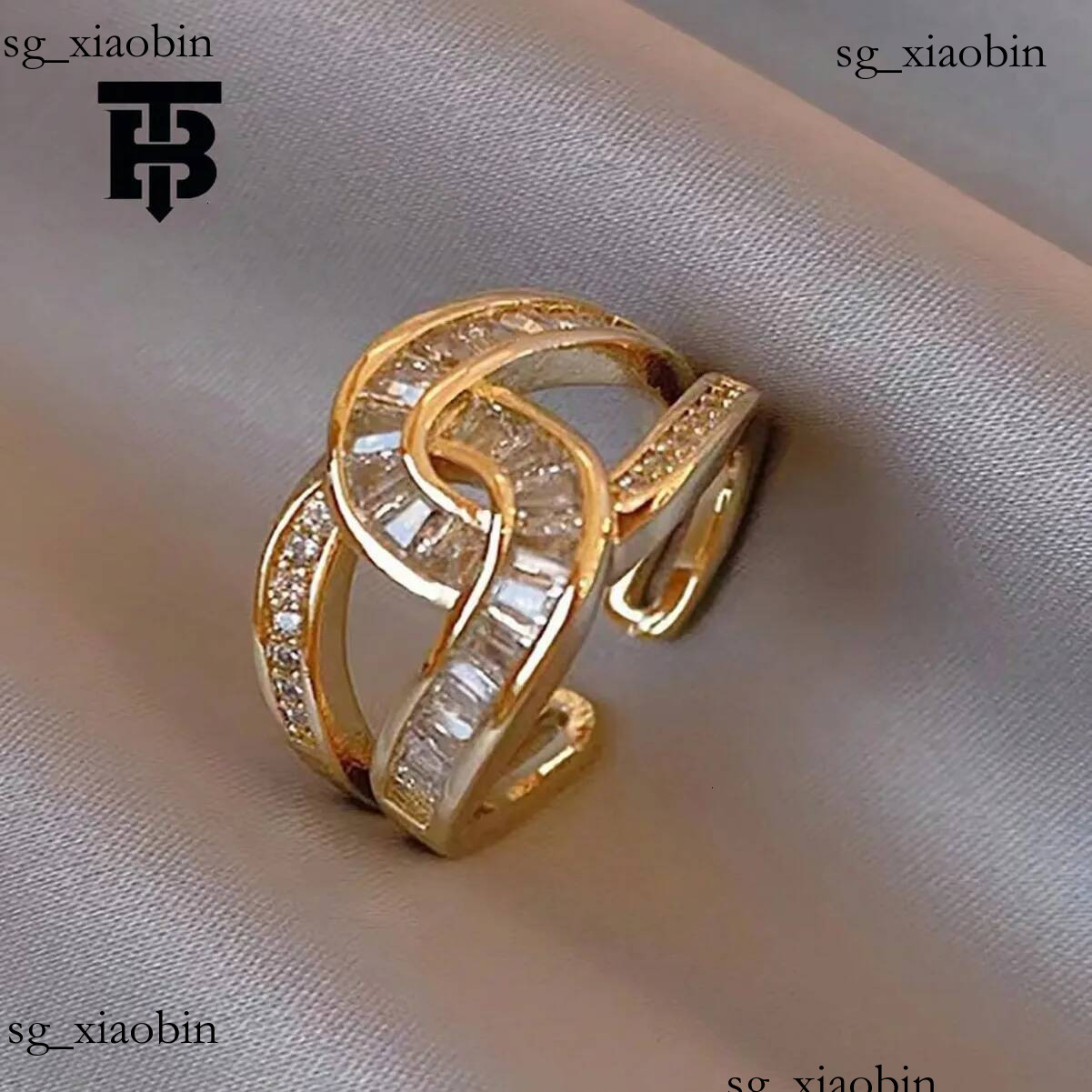 TB BHULAMTE Designer Luxurious Unique Niche Irregular Geometric U-shaped Surround Ring High-end Elegant Women's Fashion Jewelry Trendy Accessor