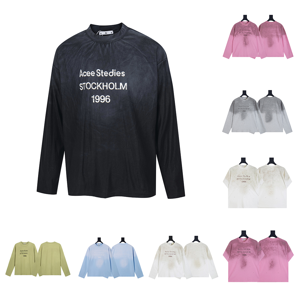 Washed Vintage Design Long Sleeve Designer T Shirts For Men Women Fall Clothes Graphic Tee Cotton Y2k Wear 1996 As Branded Clothing Y2K Tshirts