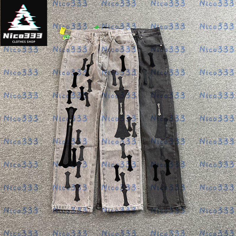 The Lost Tape BA Bootcut Black and blue washed solid color with tags heavyweight classic models abrasion white simple versatile street men and women