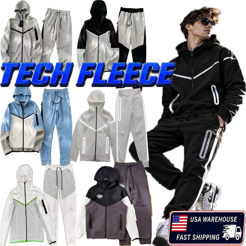 Techfleece Reflective Tracksuits Designer nocta Tracksuit Mens Hooded Sweatsuit fleece Jacket Jogger Pants Outdoor must have winter sports kit Baske