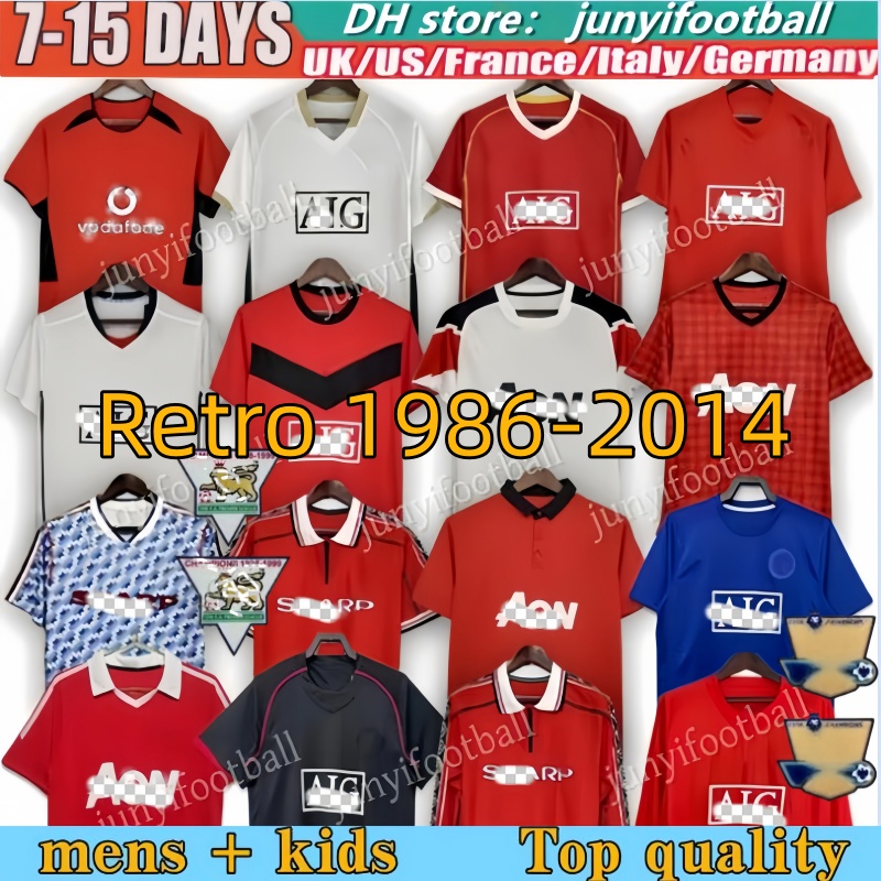 Long Sleeved RonaLDO 06 07 08 ManUnitedds Retro kit Soccer Jerseys mens kids Football Shirt Rooney Giggs Nani 1998 Home Away Scholes Tevez Vintag