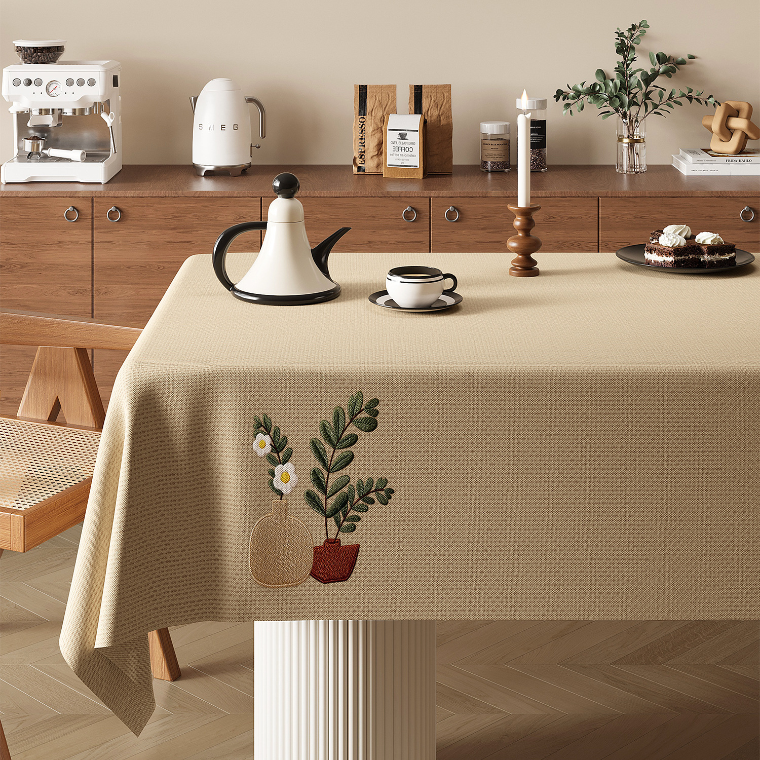 Nappe de Table carrée en lin uni, imperméable, résistante à l'huile et sans entretien, personnalisée, nouvelle collection YL-39288