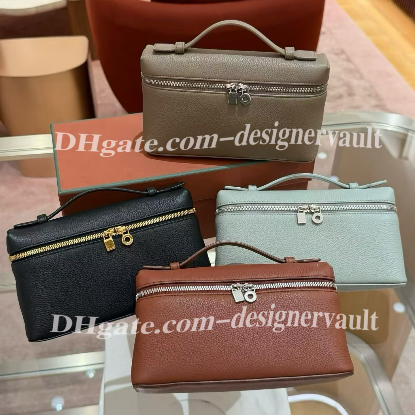 12A Designer Bags Luxury Shoulder Vanity Box Handbag Purse Mirror Quality Women Grained Calfskin Genuine Leather Top Handle Crossbody Bag L19 Makeup